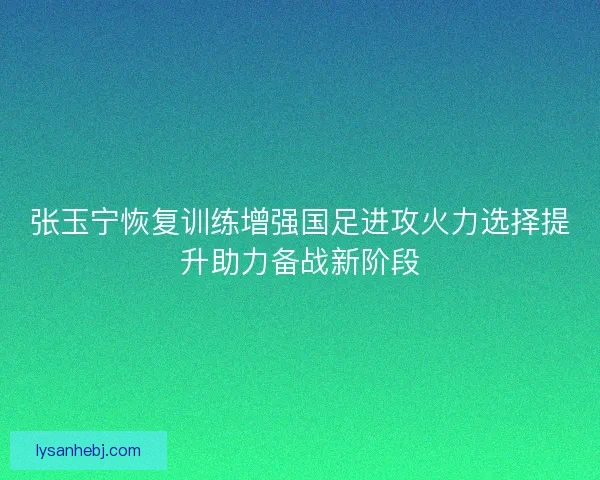 张玉宁恢复训练增强国足进攻火力选择提升助力备战新阶段 张玉宁恢复训练增强国足进攻火力选择提升助力备战新阶段